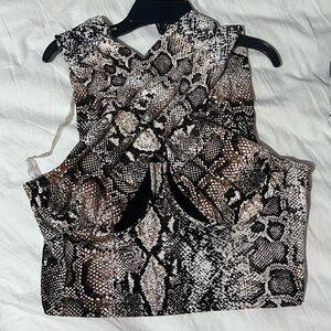 Snake Print Crop Top